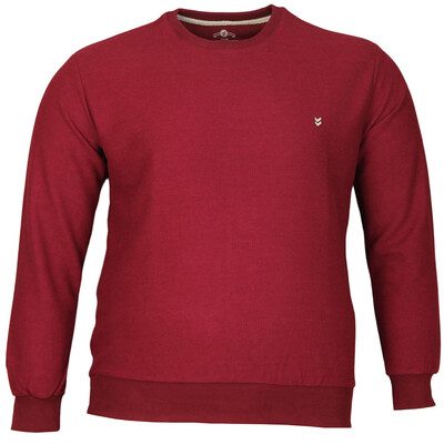 Büyük Beden Bisiklet Yaka Sweatshirt 79020 Bordo - Thumbnail